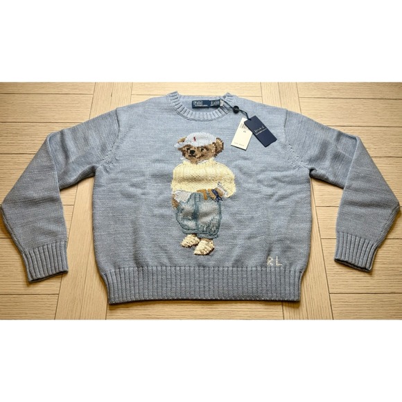 Ralph Lauren NWT Polo Bear Crewneck Sweater Women's Lt Blue. Sz XS MSRP $398 - Picture 2 of 8
